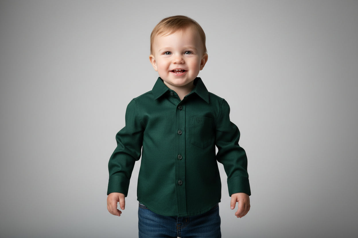 Babie's Single Pocket Logo Madern Fit Stretch Dress Shirt