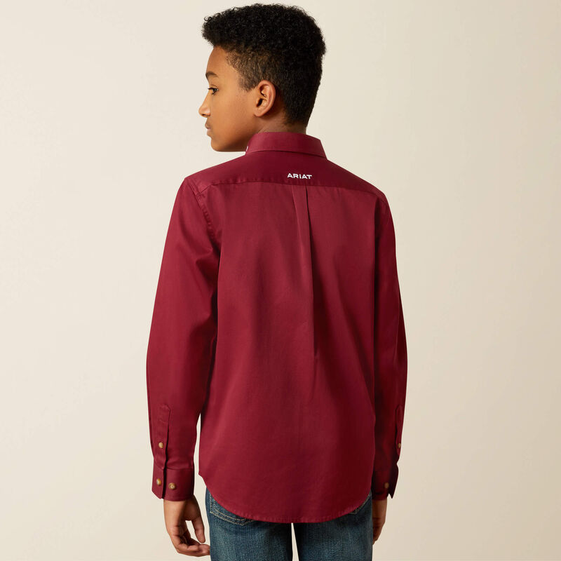 Ariat Youth Team Logo Twill Classic Long Sleeve Shirt