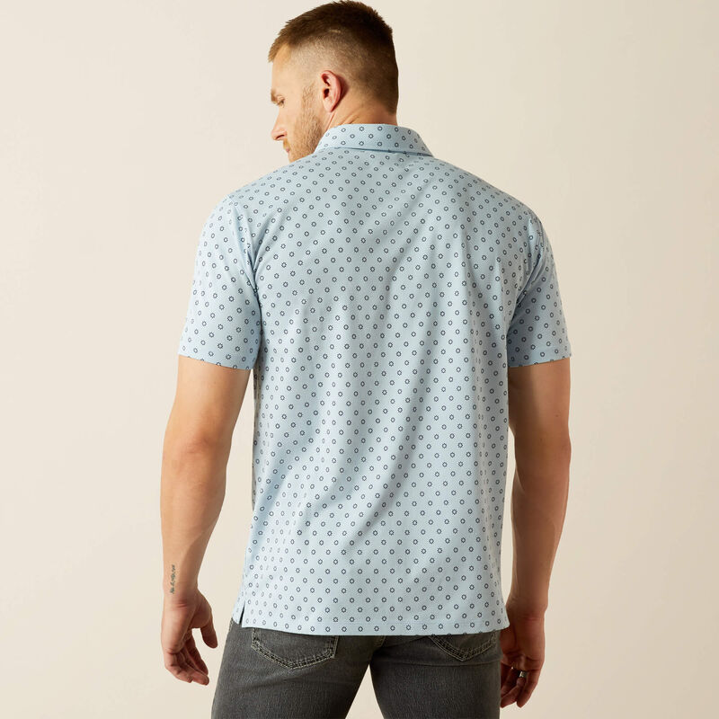 ARIAT MEN'S RETRO CASHMERE BLUE SS Polo