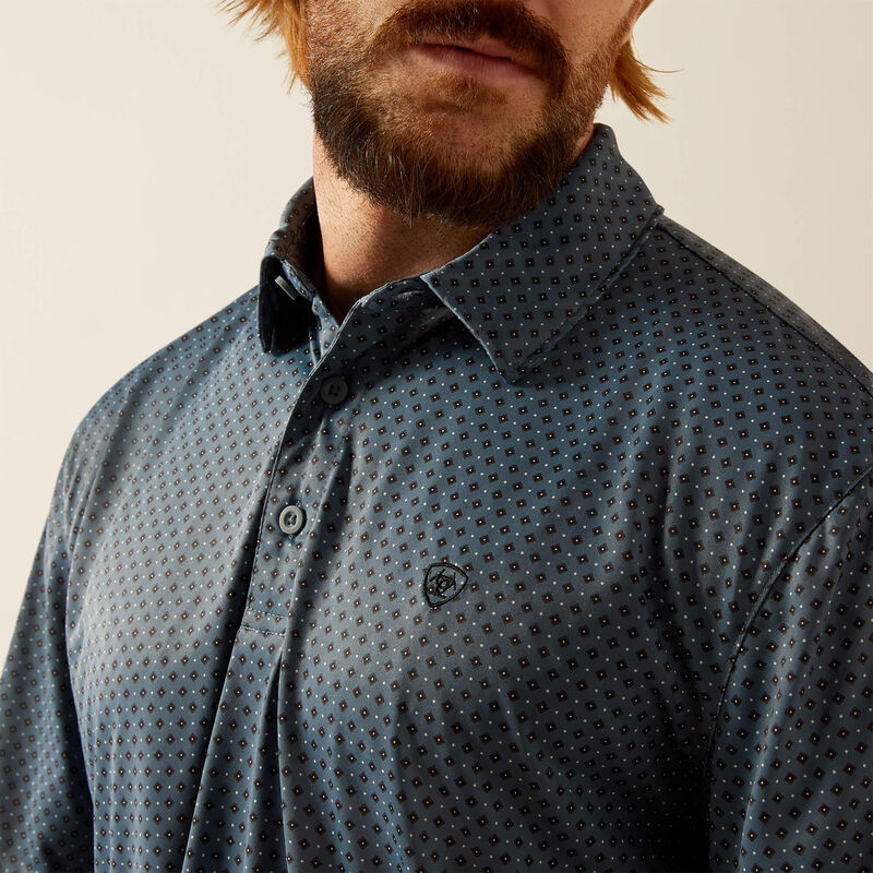 Ariat All Over Newsboy Blue SS Polo