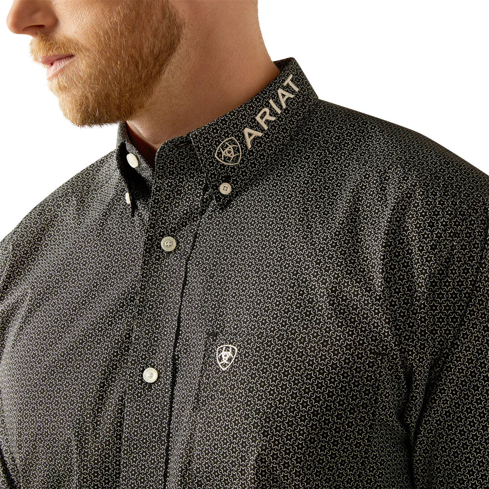 Ariat Team Fowler Classic Fit Long Sleeve Button down Shirt - Black/White