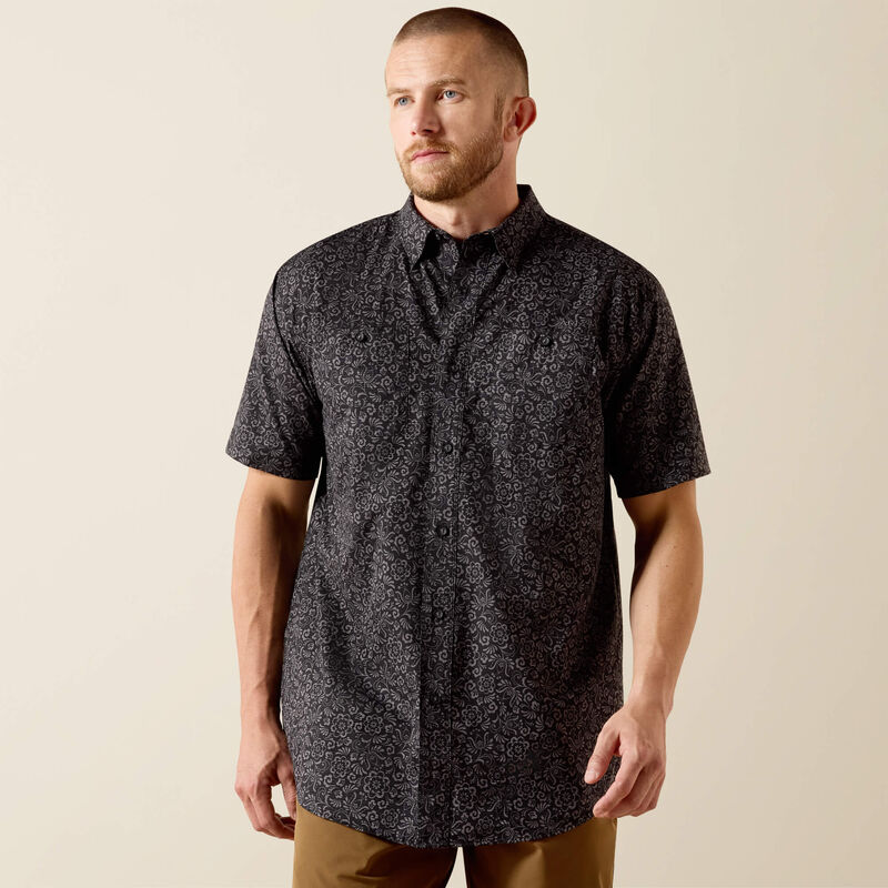 Ariat Men's Black Printed 360 Airflow Classic Fit Shirt