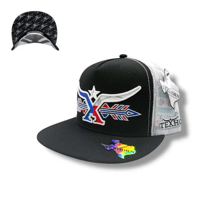 TEXHORN HAT - BLACK/WHITE TEXAS SOUTHWEST LONGHORN