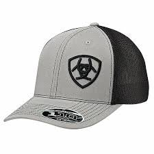 ARIAT MEN'S GREY/BLACK OFFSET LOGO CAP