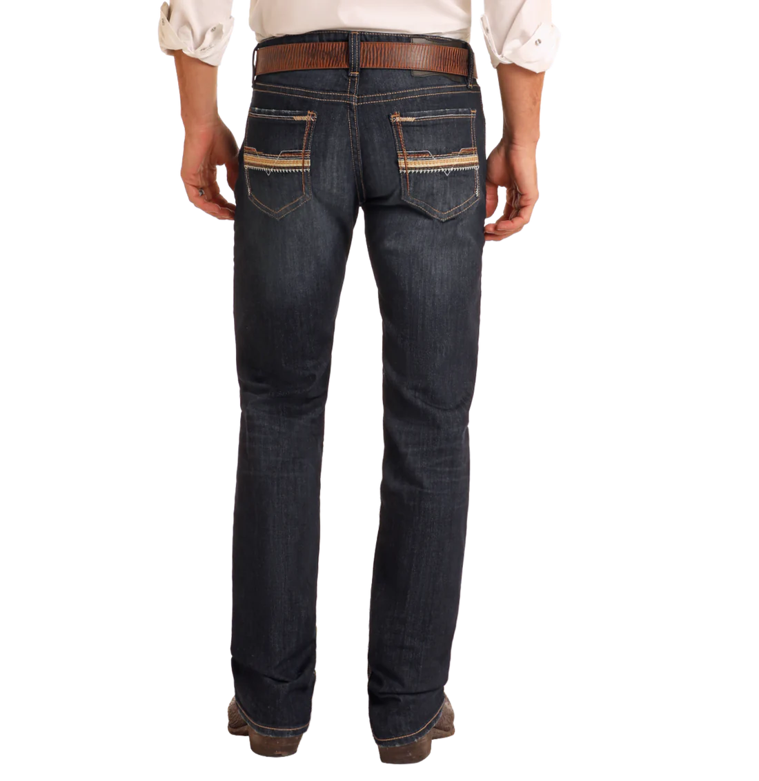 ROCK&ROLL JEAN TRI COLOR EMB REVOLVER STRAIGHT