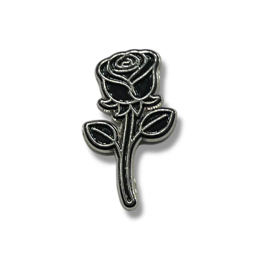 Rose Hat Pin - Black/Silver