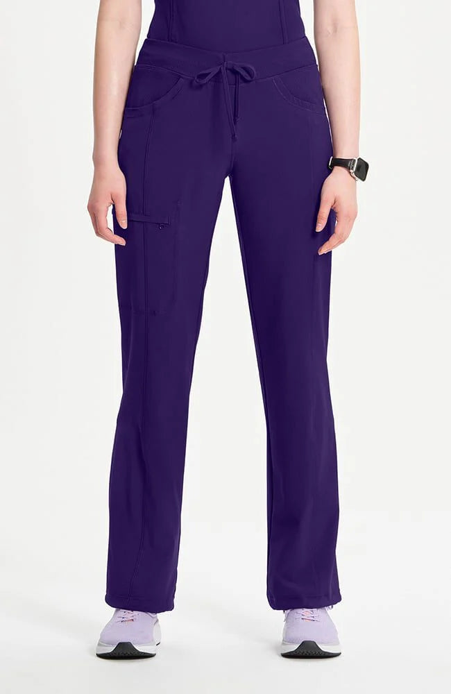 Women's Rib Knit Drawstring Waist Scrub Pant