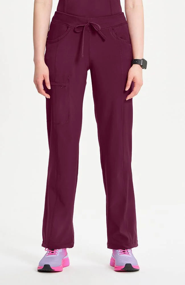 Women's Rib Knit Drawstring Waist Scrub Pant