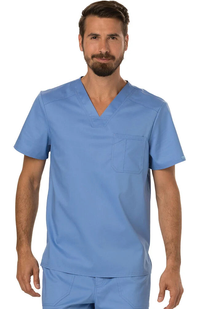 Men's V-Neck Utility Solid Scrub Top - Plus