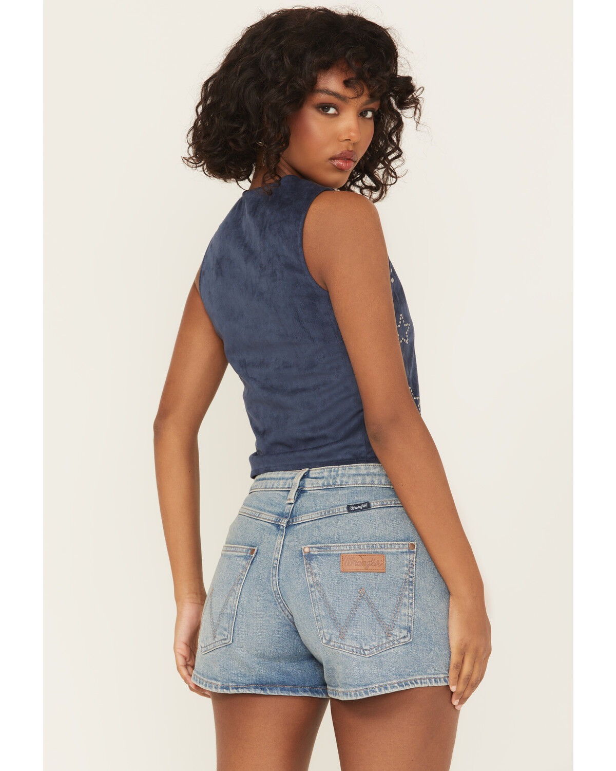 Women's Rock & Roll Denim Women's Star Faux Suede Vest