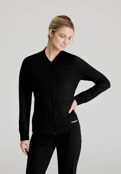 Chaqueta de calentamiento Contour con cremallera frontal y 3 bolsillos.