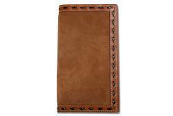 3D Mens Rodeo Style Wallet Roughout Buck Lace Brown