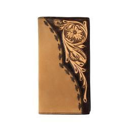 3D Mens Rodeo Style Wallet Roughout Overlay Tan