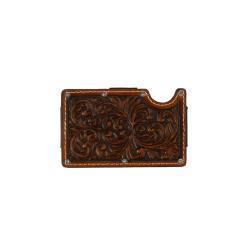 3D Mens Smart Style Wallet Scroll Embossed Brown