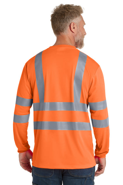 CornerStone ANSI 107 Class 3 Long Sleeve Snag-Resistant Reflective T-Shirt - Orange