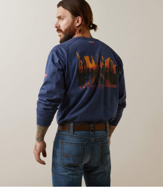 Ariat FR Air Refinery Row Graphic Henley Top