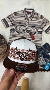 Lost Calf Kota White/ Brown Flat Cap