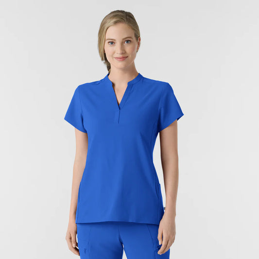 RENEW Women's Mandarin Collar Scrub Top