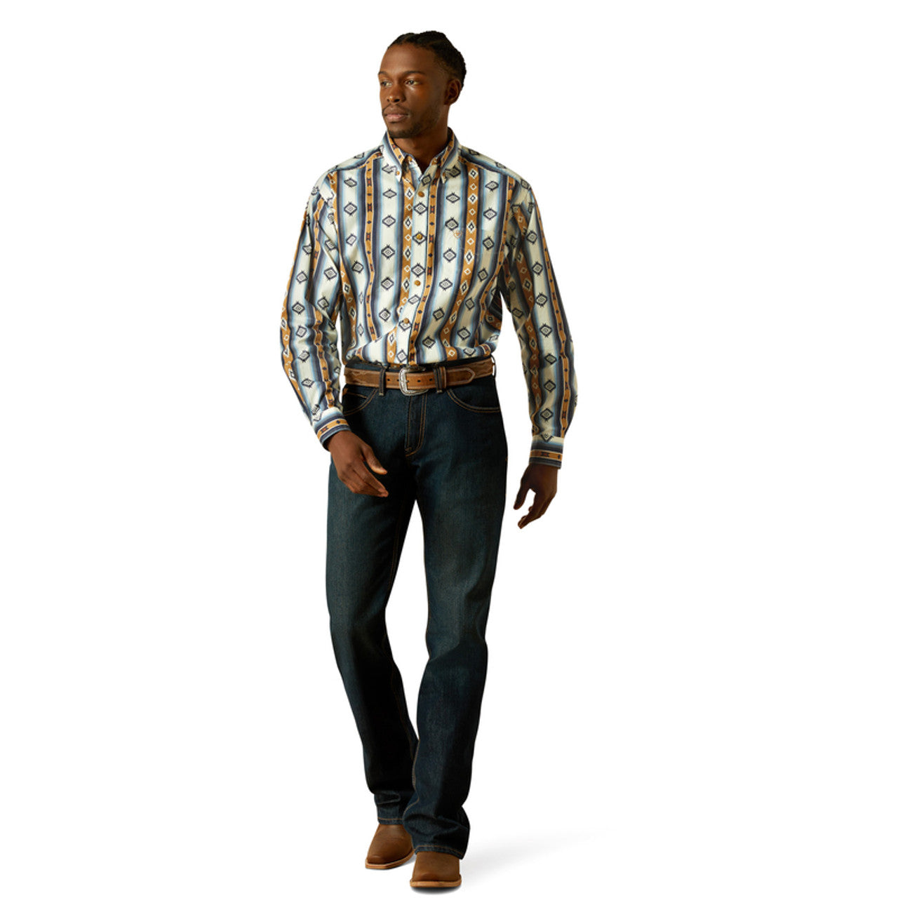 ARIAT SHILO CLASSIC FIT BLUE PRINT - MENS SHIRT - 10062236
