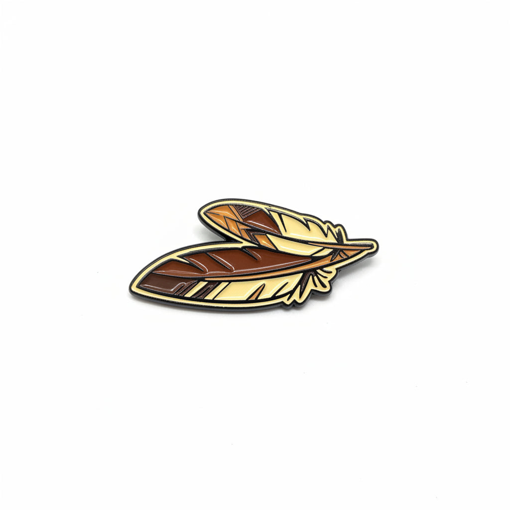 Feathers Hat Pin - Brown