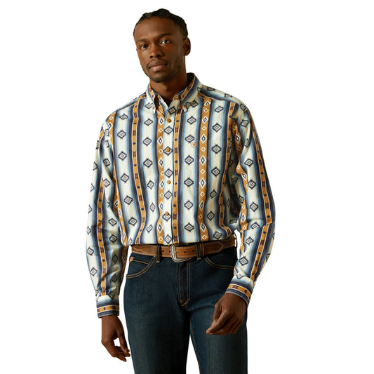 ARIAT SHILO CLASSIC FIT BLUE PRINT - MENS SHIRT - 10062236