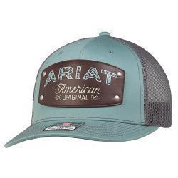 Ariat Mens Cap R112 Faux Leather Patch Blue Grey