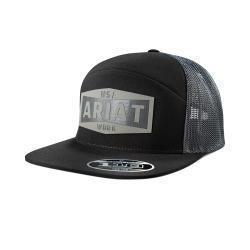 Ariat Mens Cap SnapBack Leather Patch Black
