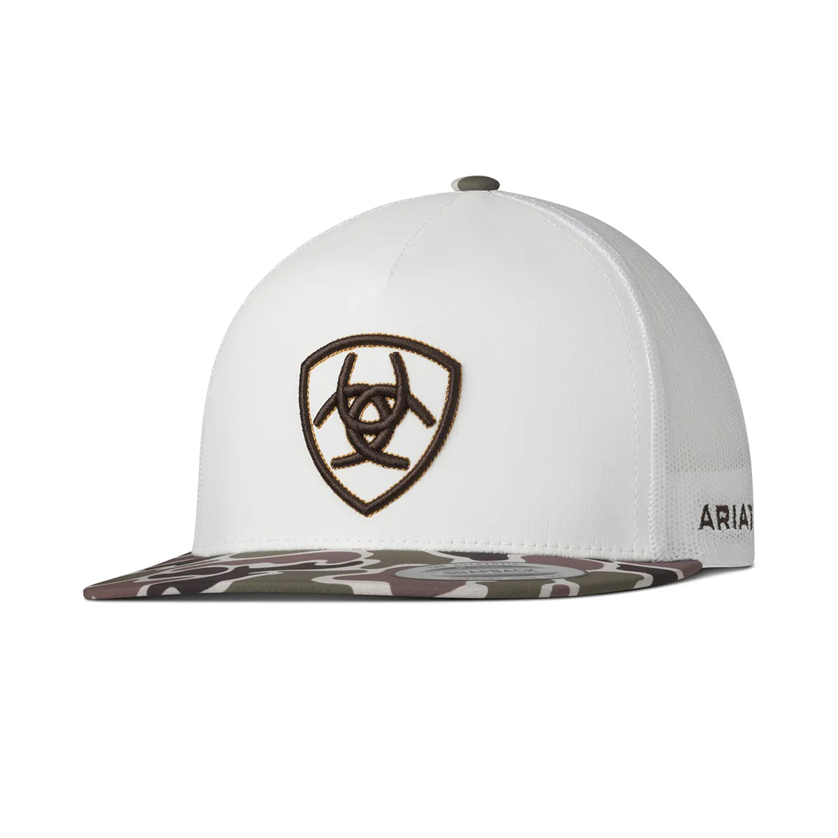 Ariat Mens Cap Snap Back Camo Visor White