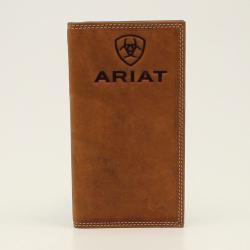 Ariat Mens Rodeo Wallet Embossed Logo Medium Brown