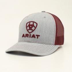 Ariat Mens SB R112 Grey Embroidery Burgundy