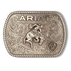 Ariat Rectangle Vintage Saddle Bronc Antique Silver