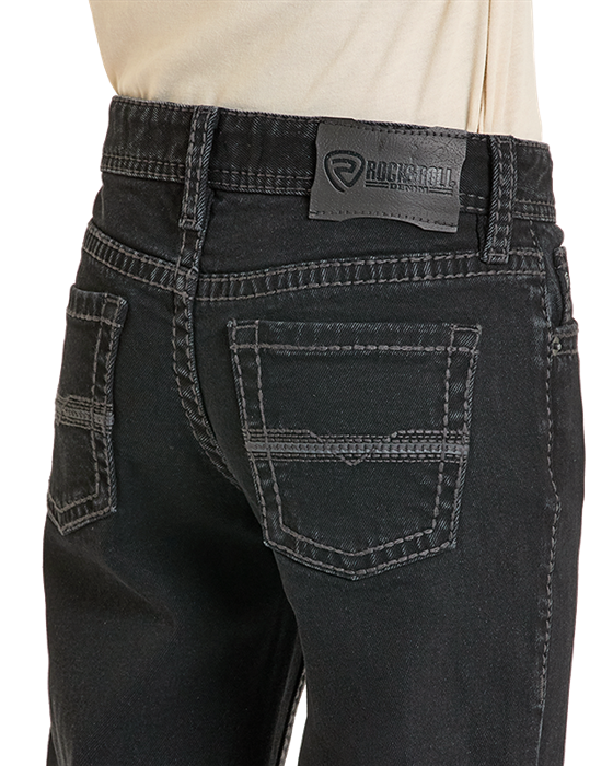 Boys' Regular Fit Black Bootcut Jeans
