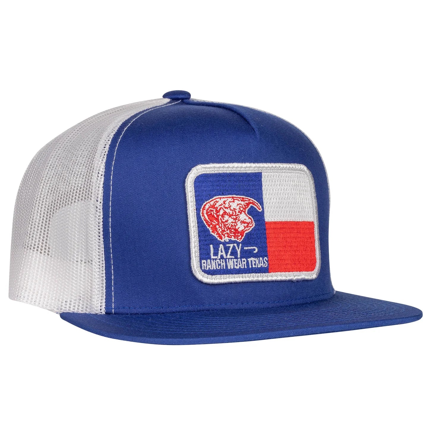 Lazy J Ranch Blue & White Texas Flag Elevation Classic Five Panel Trucker Hat