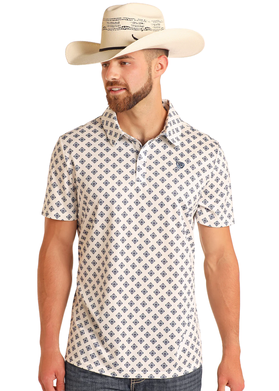 ROCK&ROLL AZTEC PRINTED POLO