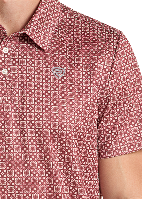 Men's Rock&Roll Medallion Print Polo
