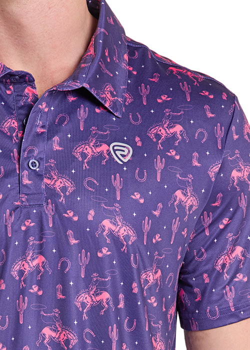 Men's Rock&Roll Novelty Print Polo