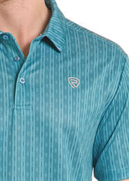 Rock&Roll Stripe Printed Polo - Turquoise