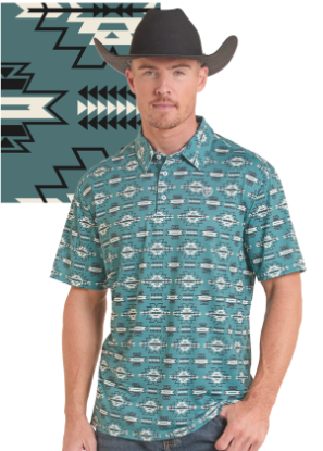 Rock & Roll Denim - Men's Southwestern Printed Polo Shirt