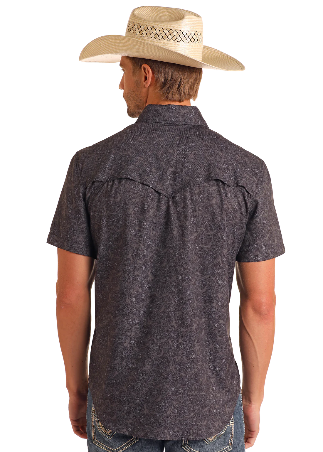 Rock&Roll Tek Paisley Print SS - Charcoal