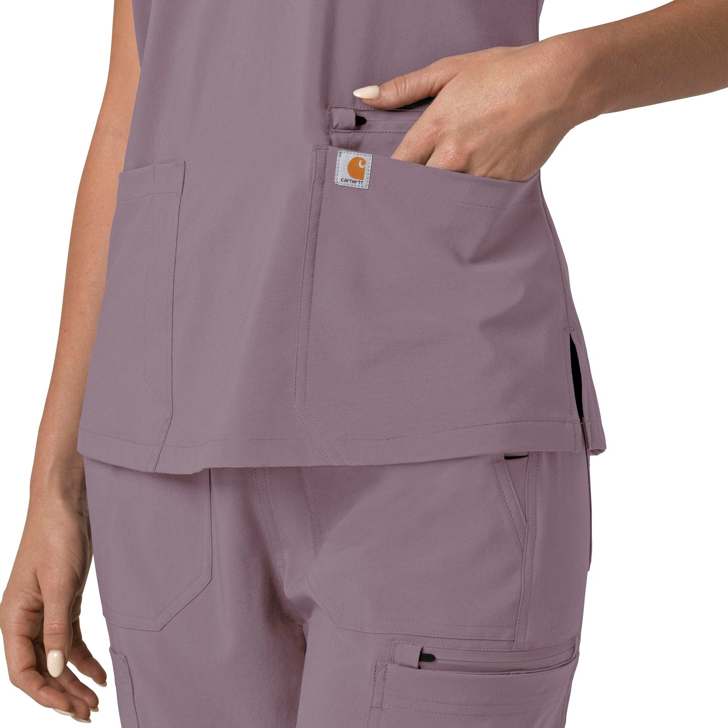 Carharrt Force Cross-Flex Women's Flex Panel V-Neck Scrub Top Lavender Mist