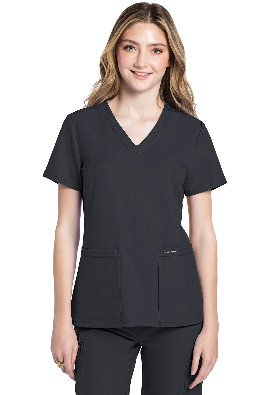 Cherokee Workwear Originals Ultra Women's 2-Pocket V-Neck Scrub Top
