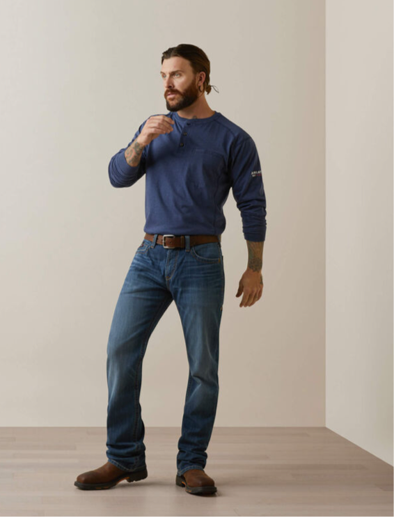 Ariat FR Air Refinery Row Graphic Henley Top
