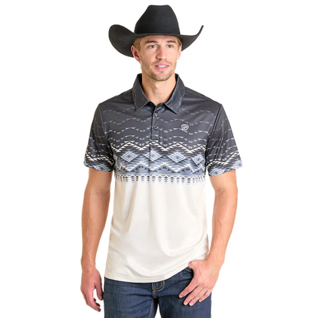 ROCK&ROLL BORDER PRINTED POLO