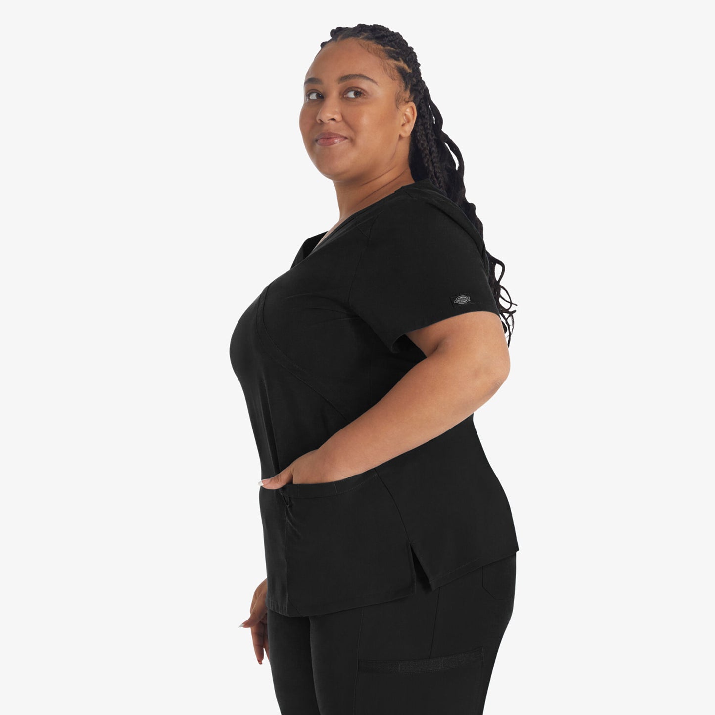 Women's EDS Essentials Mock Wrap Scrub Top - Plus
