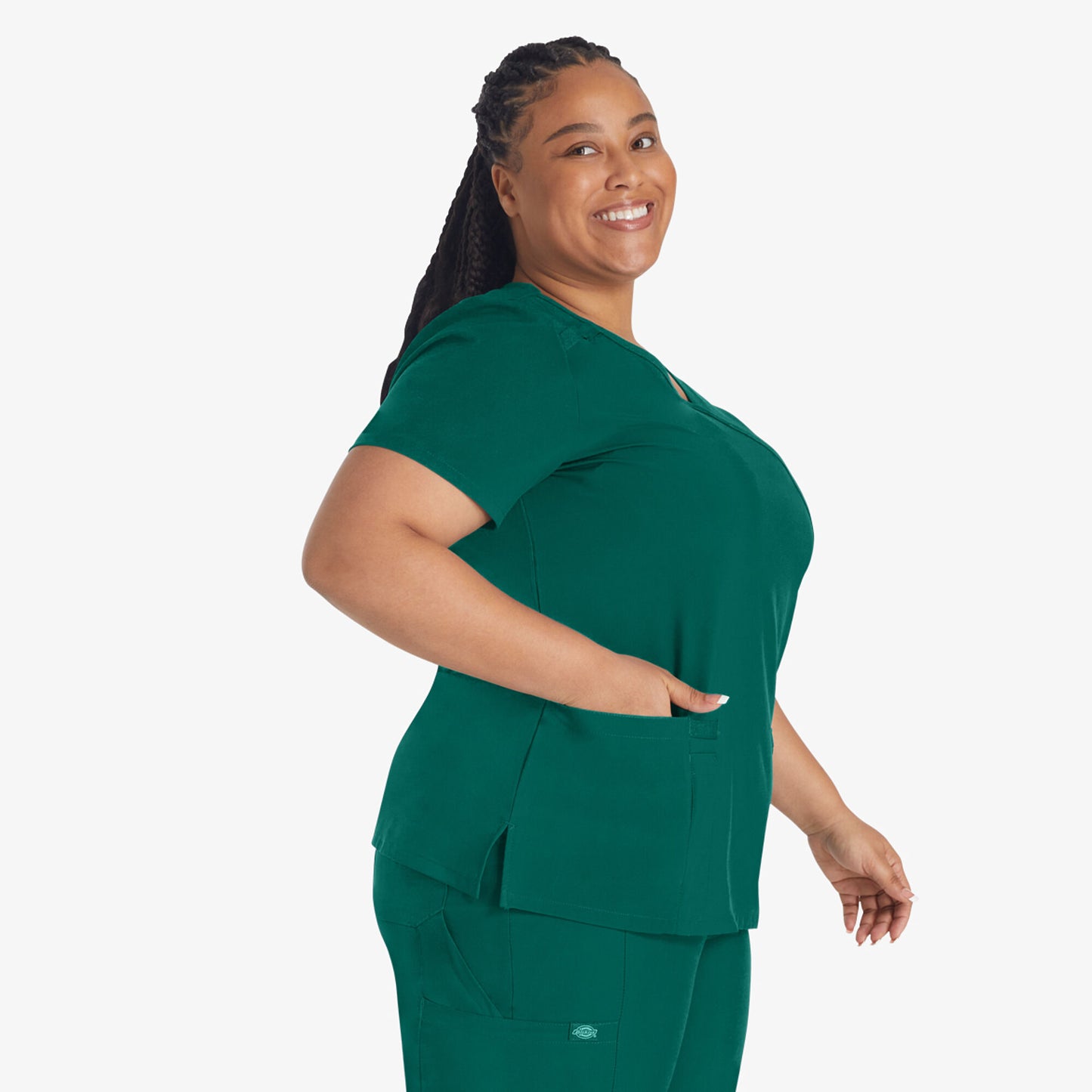 Women's EDS Essentials Mock Wrap Scrub Top - Plus