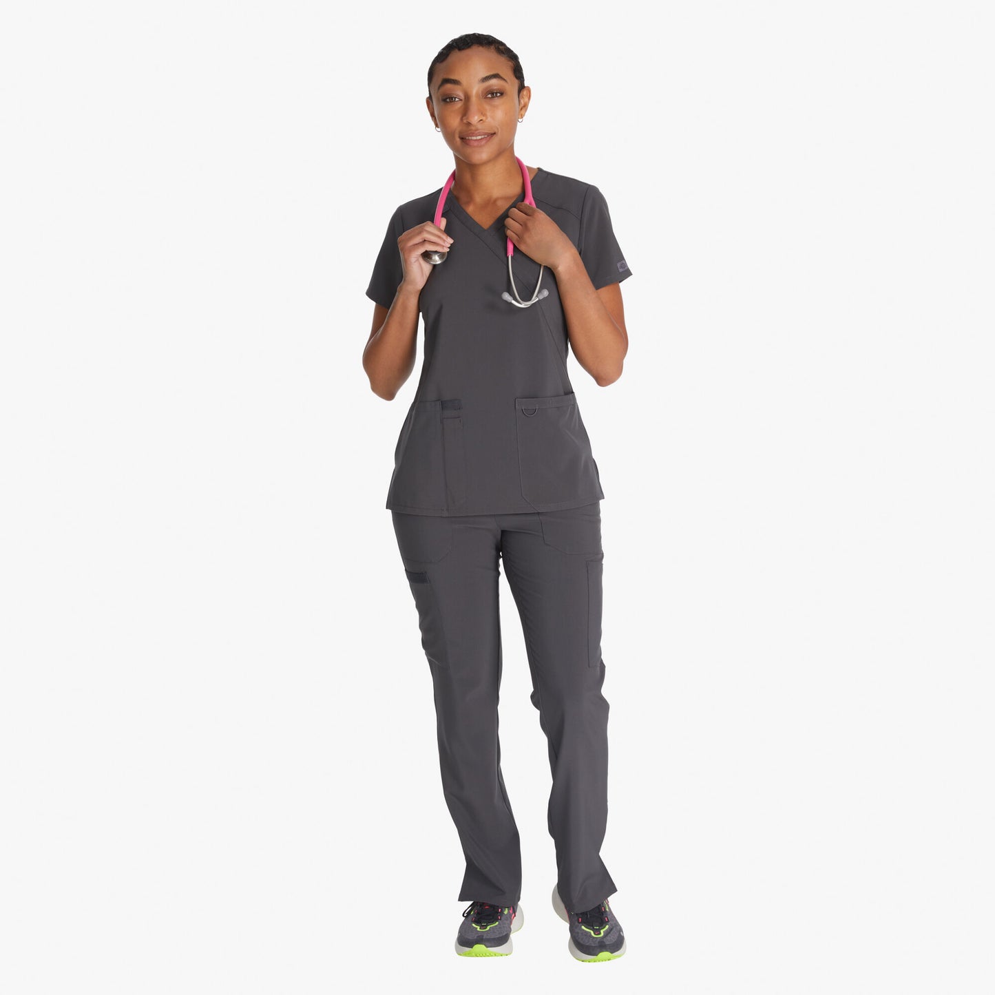 Women's EDS Essentials Mock Wrap Scrub Top - Plus