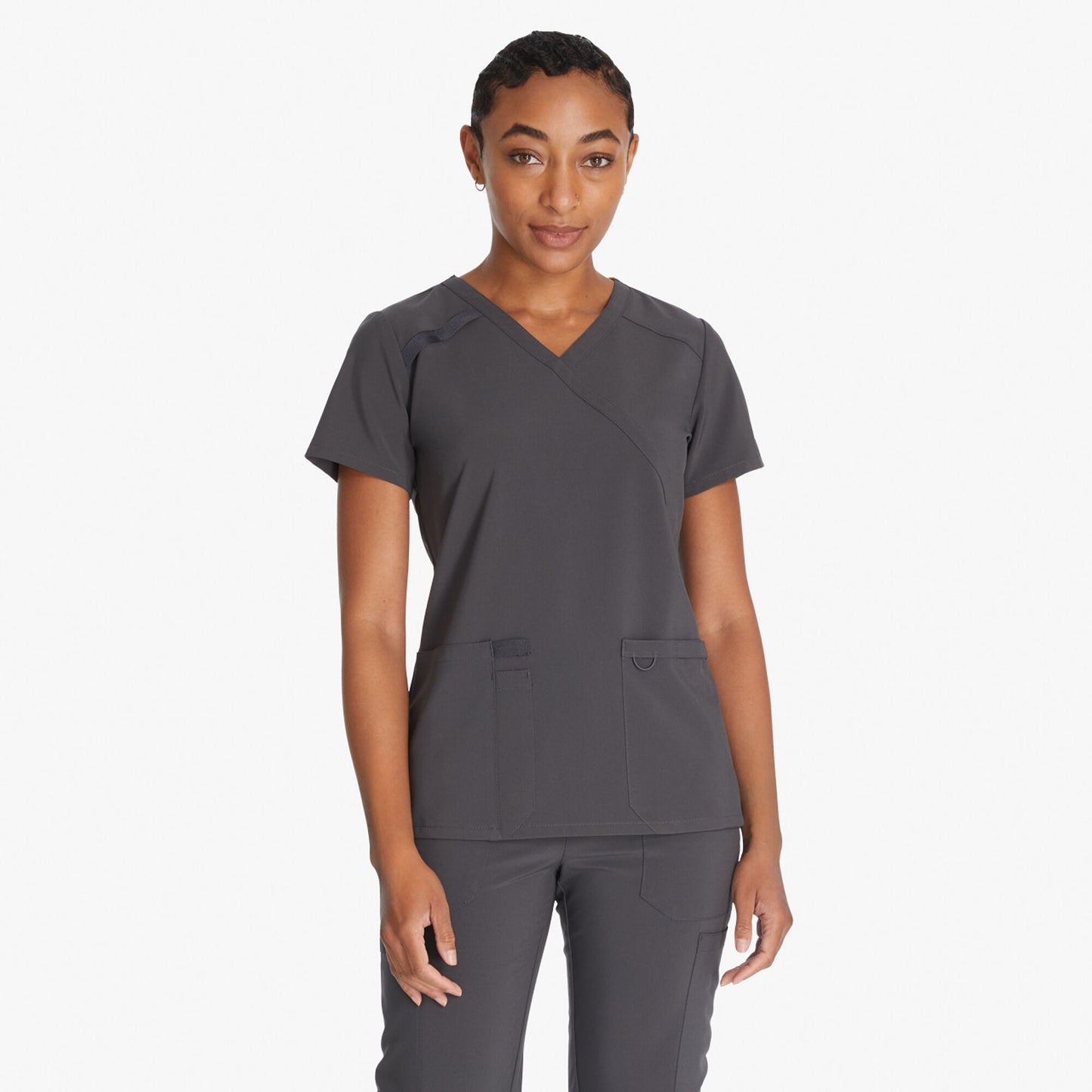 Women's EDS Essentials Mock Wrap Scrub Top - Plus
