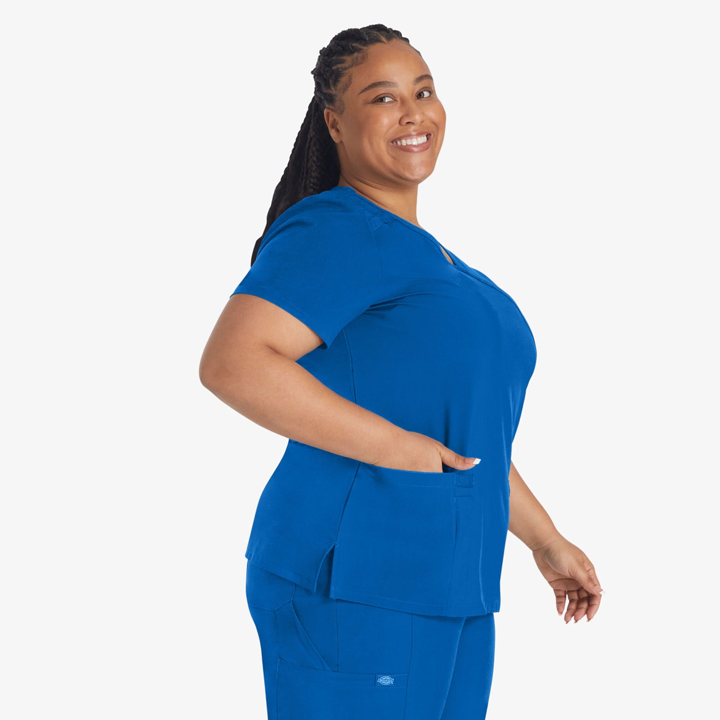 Women's EDS Essentials Mock Wrap Scrub Top - Plus