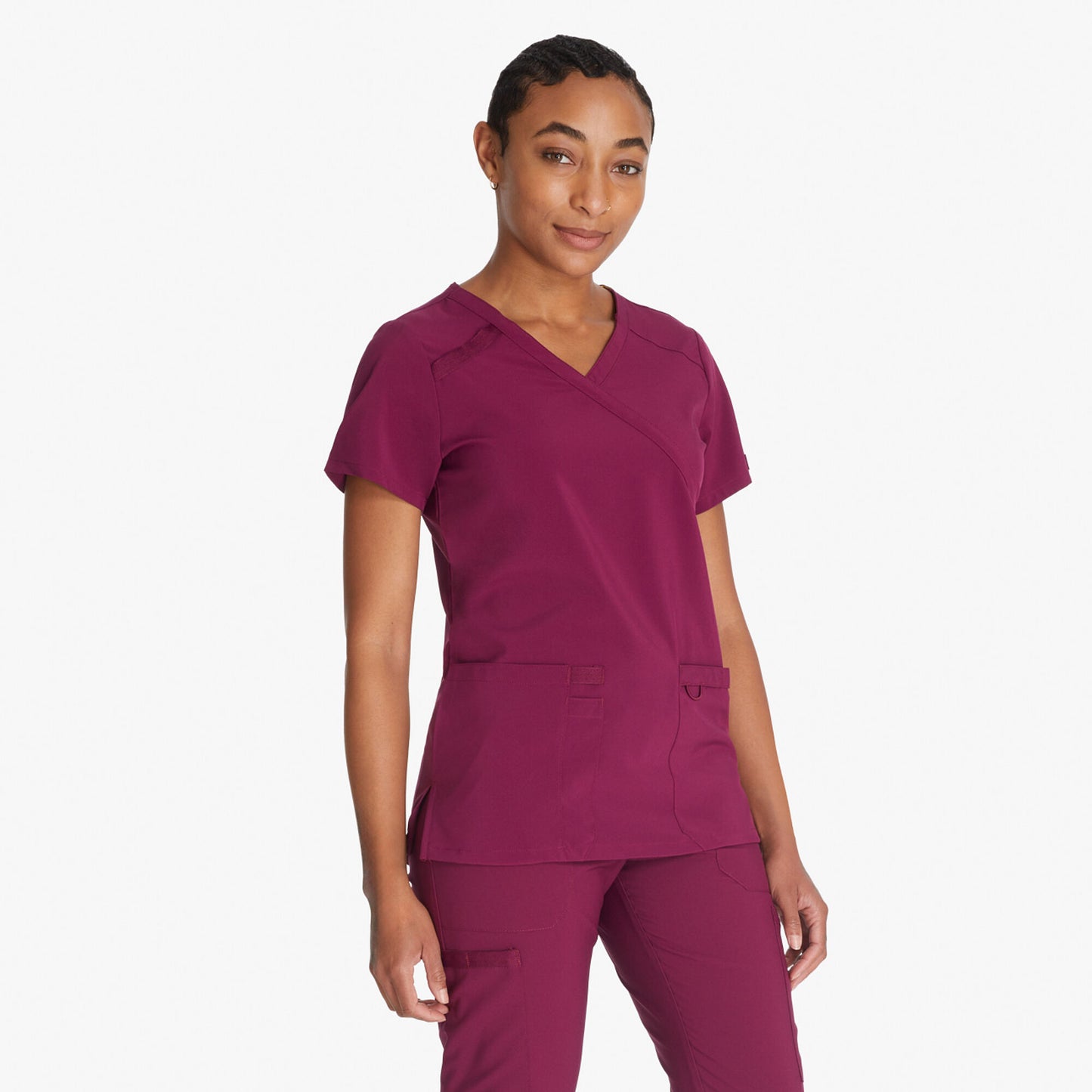Women's EDS Essentials Mock Wrap Scrub Top - Plus
