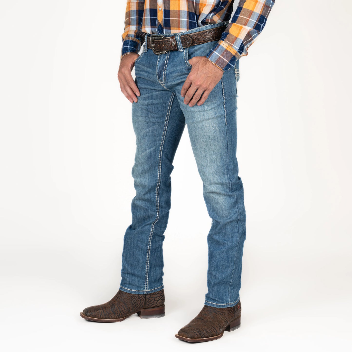 Rock & Roll Denim Rifle Skinny Ldder Stitch Jeans